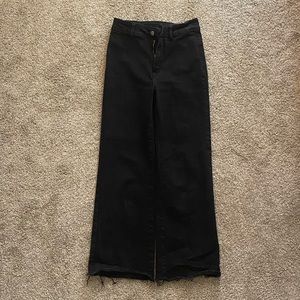 Black high waisted straight leg jeans